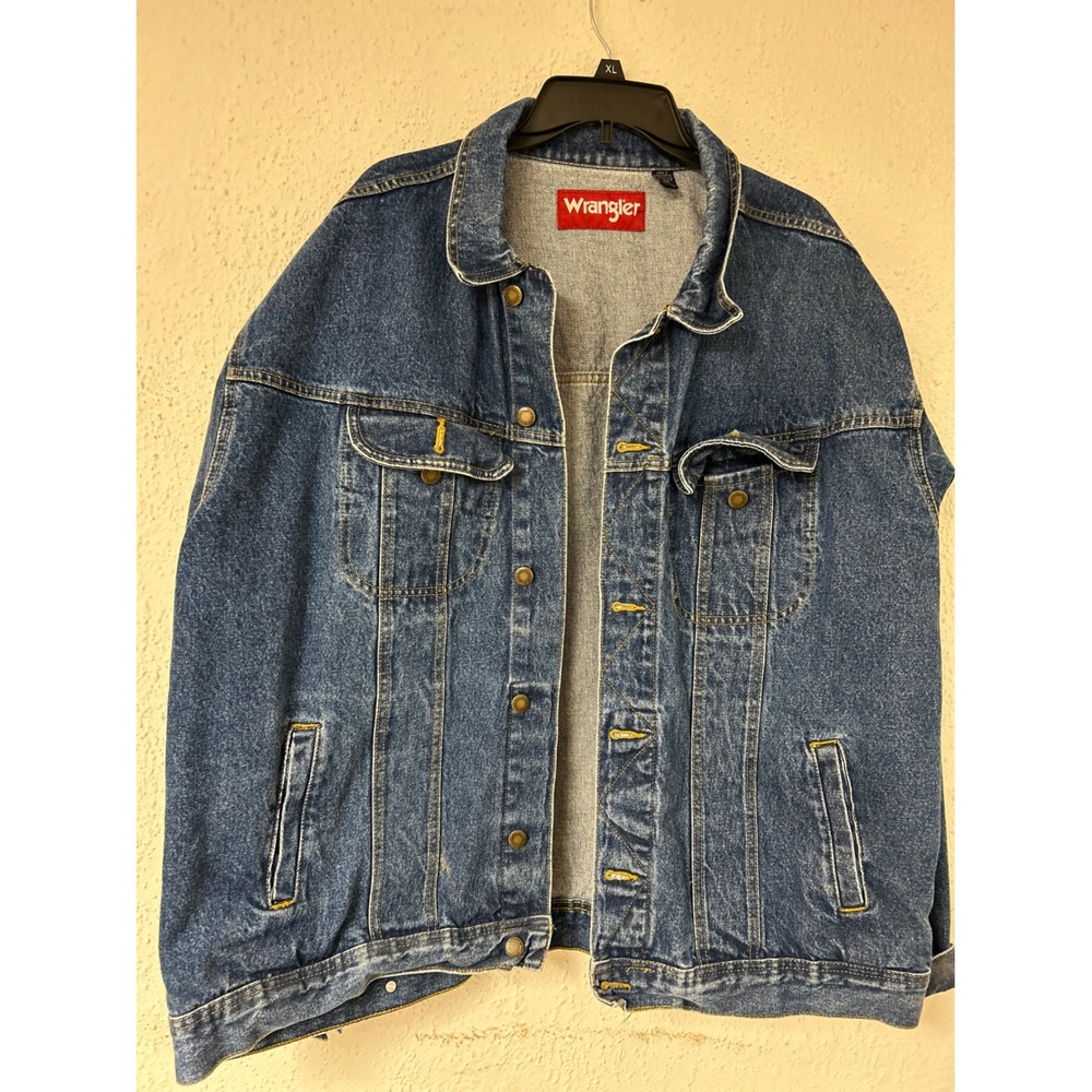 Wrangler Mens Blue Denim Trucker Jacket 3XL Medium Wash Cotton RN130273